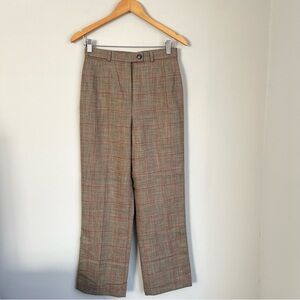 Akris Wool Multicolor Plaid Pants Size 4
